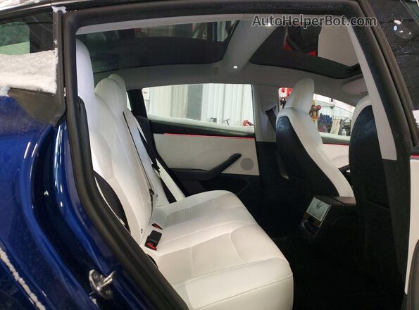 LRW3E7FA2RC276485 2024 TESLA MODEL Blue უკანა სავარძლების ხედი