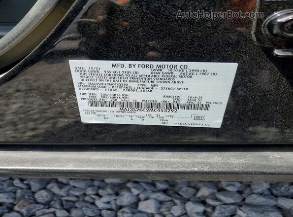 MAJ3S2GE2MC453292 2021 FORD ECOSPORT Black VIN կոդի պիտակի տեսք