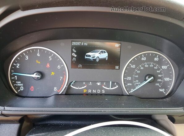 MAJ3S2GE7KC304678 2019 FORD ECOSPORT Red Instrument cluster view