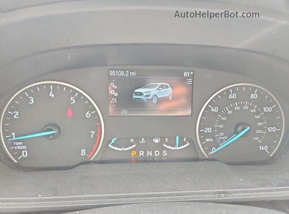MAJ6P1UL2JC229107 2018 FORD ECOSPORT Red Вид щитка приладів