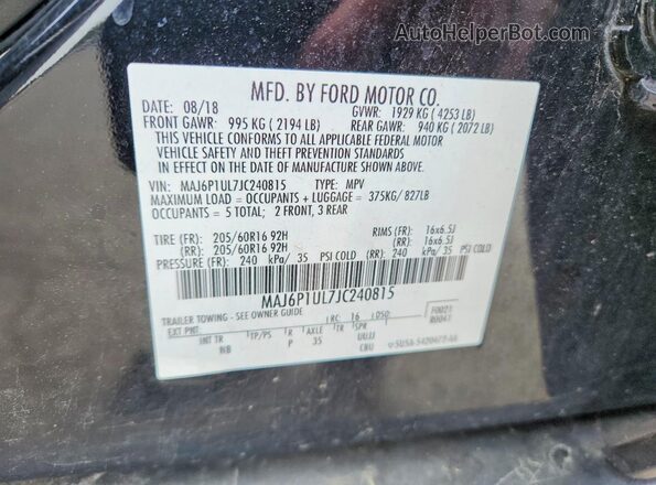 MAJ6P1UL7JC240815 2018 FORD ECOSPORT Black 