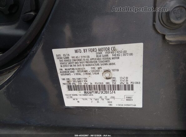 MAJ6P1WL7JC201574 2018 FORD ECOSPORT Silver Widok komory silnika