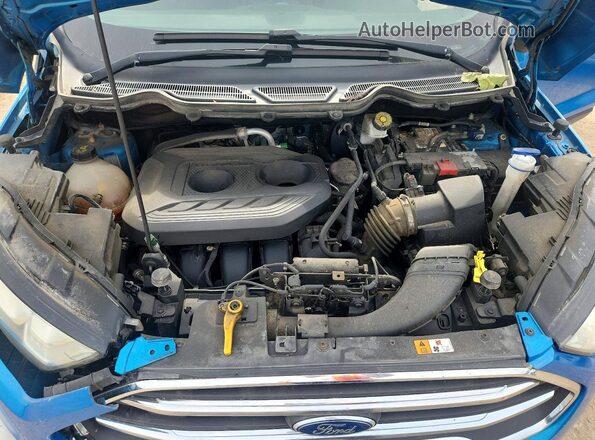 MAJ6P1WL9JC200250 2018 FORD ECOSPORT Blue ძრავის განყოფილების ხედი