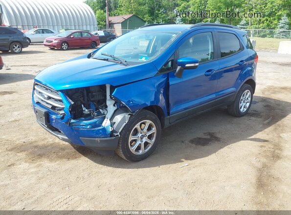 MAJ6S3GL1KC296823 2019 FORD ECOSPORT Blue წინა მარცხენა ხედი სამი მეოთხედიდან