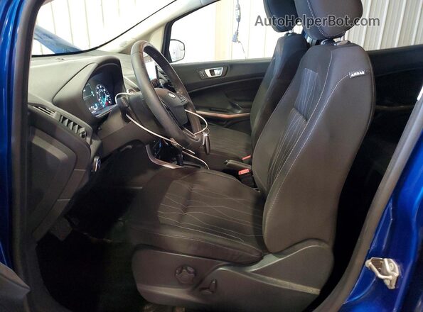 MAJ6S3GL2KC266021 2019 FORD ECOSPORT Blue Front interior view