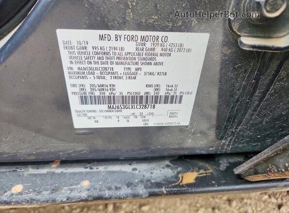 MAJ6S3GLXLC328718 2020 FORD ECOSPORT Gray Սալոնի 360 աստիճան տեսք