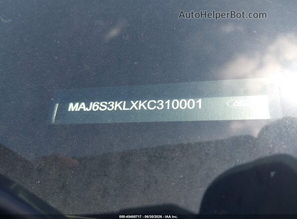 MAJ6S3KLXKC310001 2019 FORD ECOSPORT Gray Widok komory silnika