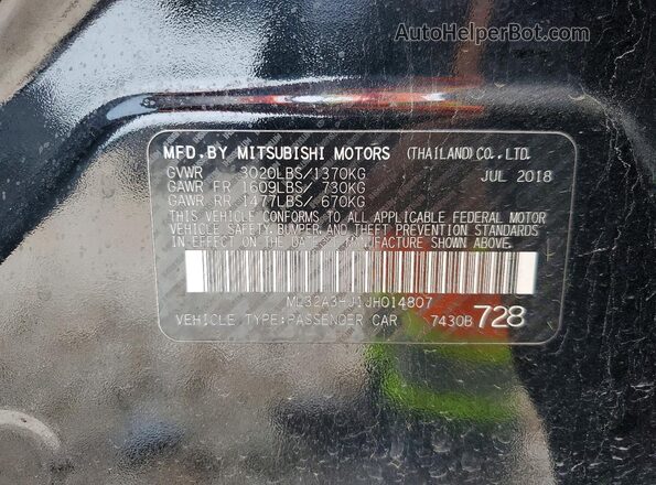 ML32A3HJ1JH014807 2018 MITSUBISHI MIRAGE Black 