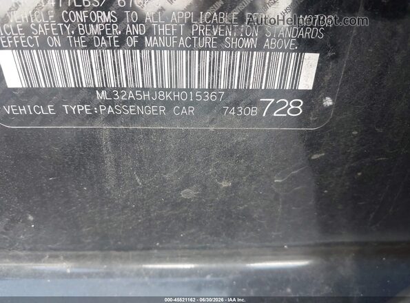 ML32A5HJ8KH015367 2019 MITSUBISHI MIRAGE Black Engine compartment view