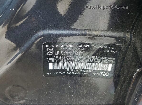 ML32AUHJ3RH025342 2024 MITSUBISHI MIRAGE Gray 