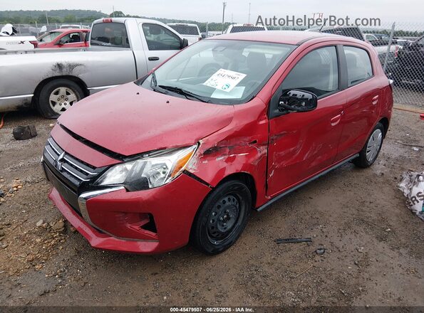 ML32AUHJ4MH005965 2021 MITSUBISHI MIRAGE Red წინა მარცხენა ხედი სამი მეოთხედიდან