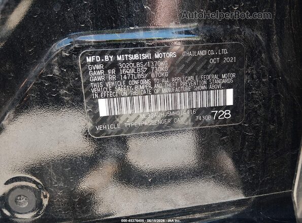 ML32AUHJ5MH014416 2021 MITSUBISHI MIRAGE Black Engine compartment view