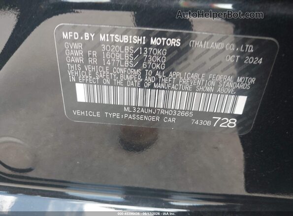 ML32AUHJ7RH032665 2024 MITSUBISHI MIRAGE Black 