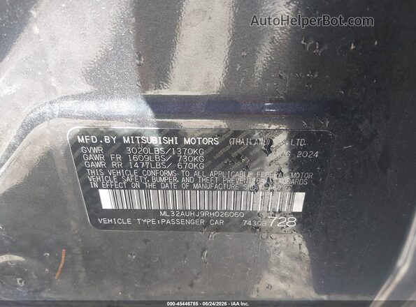 ML32AUHJ9RH026060 2024 MITSUBISHI MIRAGE Gray Widok komory silnika
