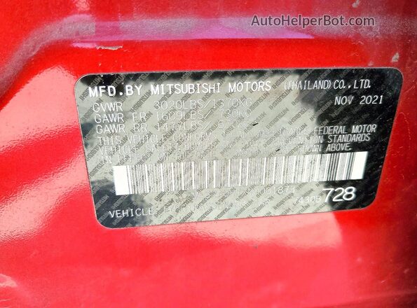 ML32AUHJXNH001873 2022 MITSUBISHI MIRAGE Red Engine compartment view