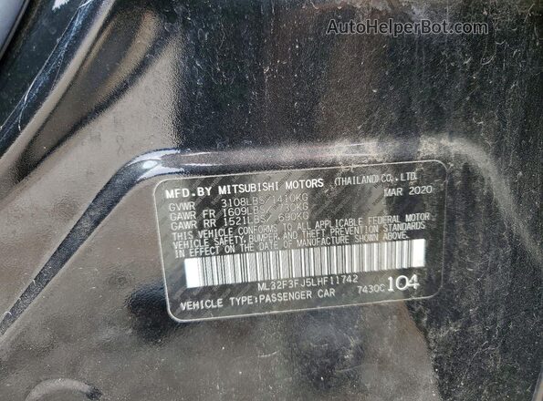 ML32F3FJ5LHF11742 2020 MITSUBISHI MIRAGE Black Widok komory silnika
