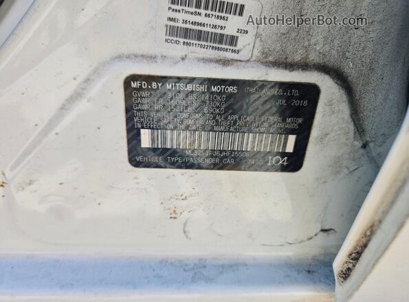 ML32F3FJ6JHF15506 2018 MITSUBISHI MIRAGE White ძრავის განყოფილების ხედი