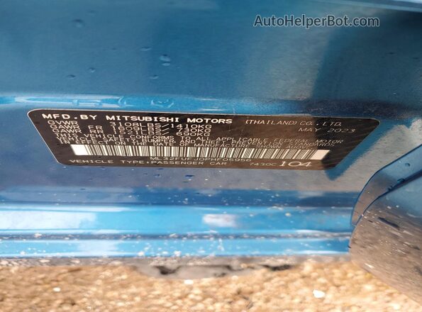 ML32FUFJ0PHF05956 2023 MITSUBISHI MIRAGE Blue Вид підкапотного простору