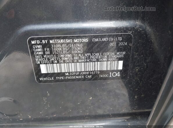 ML32FUFJ0RHF16779 2024 MITSUBISHI MIRAGE G4 Gray Widok komory silnika