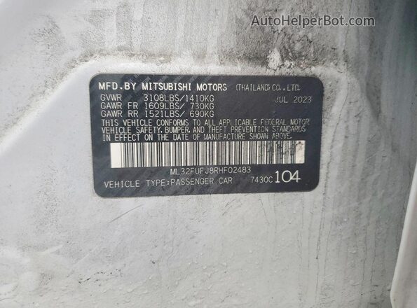 ML32FUFJ8RHF02483 2024 MITSUBISHI MIRAGE White ძრავის განყოფილების ხედი