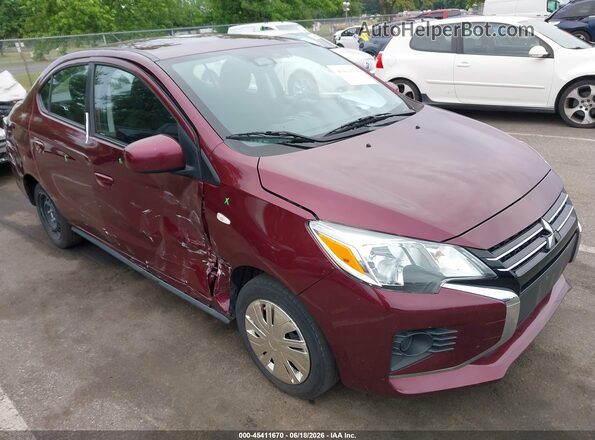 ML32FUFJ9RHF04582 2024 MITSUBISHI MIRAGE G4 Burgundy Вид спереду