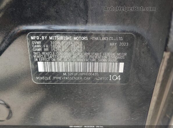 ML32FUFJXPHF06435 2023 MITSUBISHI MIRAGE G4 Black Вид підкапотного простору