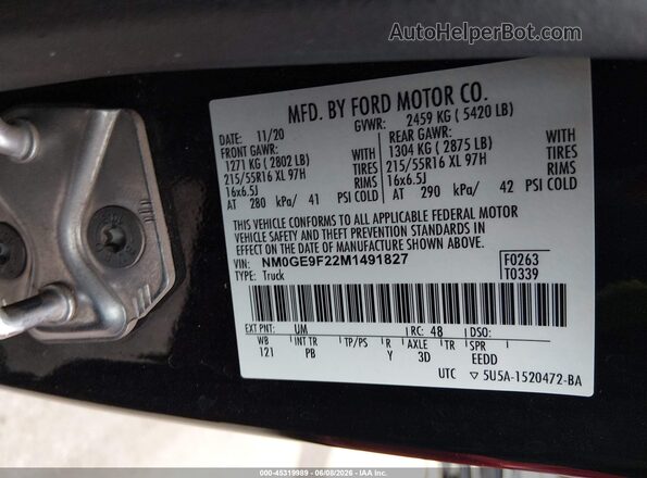 NM0GE9F22M1491827 2021 FORD TRANSIT CONNECT Black Շարժիչի բաժամունքի տեսք