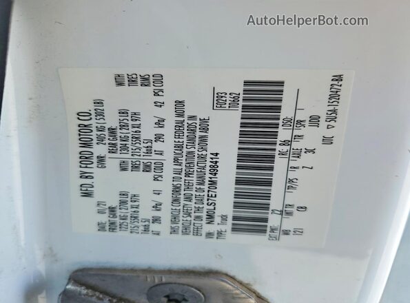NM0LS7E70M1498414 2021 FORD TRANSIT White Вид підкапотного простору