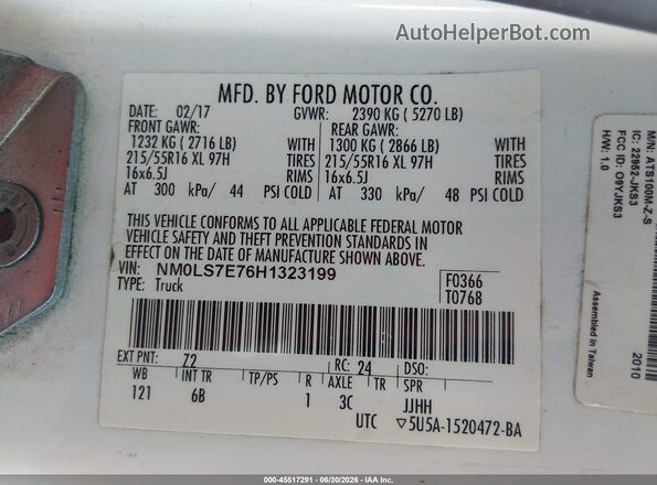NM0LS7E76H1323199 2017 FORD TRANSIT CONNECT White Շարժիչի բաժամունքի տեսք