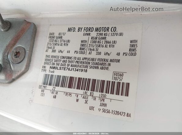 NM0LS7E76J1341918 2018 FORD TRANSIT CONNECT White Շարժիչի բաժամունքի տեսք