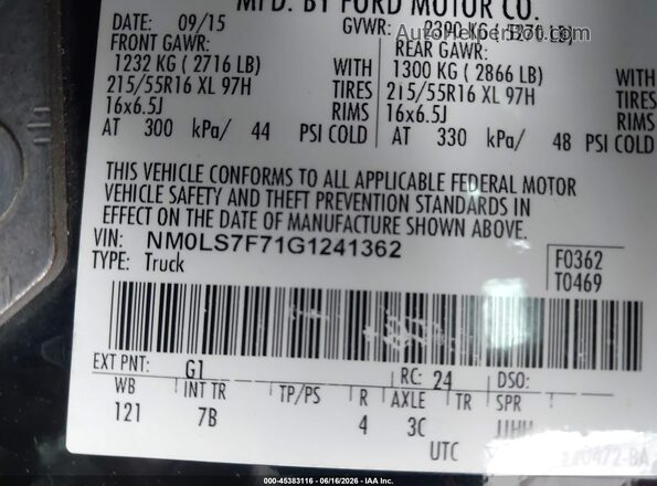 NM0LS7F71G1241362 2016 FORD TRANSIT CONNECT Black 