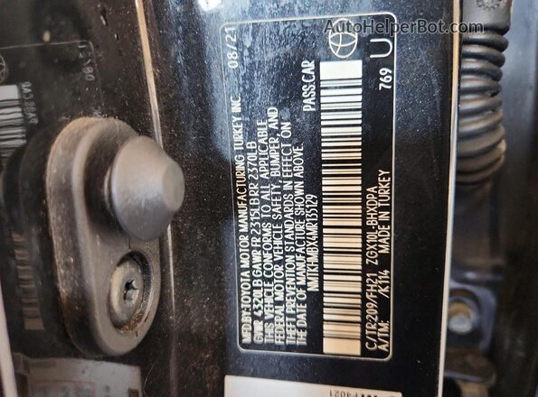 NMTKHMBX4MR135129 2021 TOYOTA C-HR Black Engine compartment view