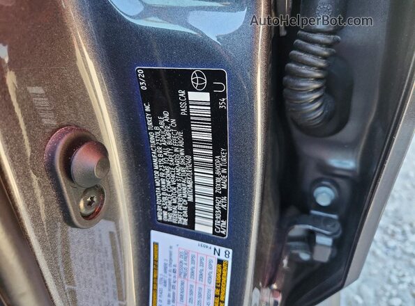 NMTKHMBX7LR112460 2020 TOYOTA C-HR Gray Widok naklejki z numerem VIN