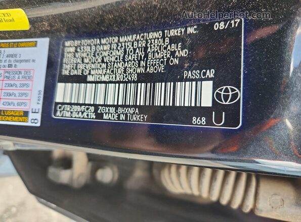 NMTKHMBX8JR032498 2018 TOYOTA C-HR Черный Вид подкапотного пространства