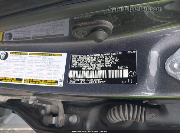 NMTKHMBX8LR116226 2020 TOYOTA C-HR Gray Vista del compartimento del motor
