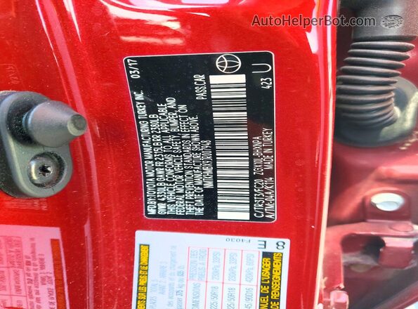 NMTKHMBX9JR007948 2018 TOYOTA C-HR Burgundy Engine compartment view