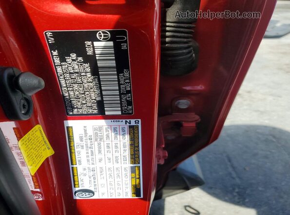 NMTKHMBX9LR104473 2020 TOYOTA C-HR Red VIN sticker view