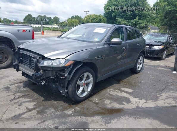 SADCJ2BN0HA093191 2017 JAGUAR F-PACE Gray Առջևի ձախ երեք քառորդ տեսարան