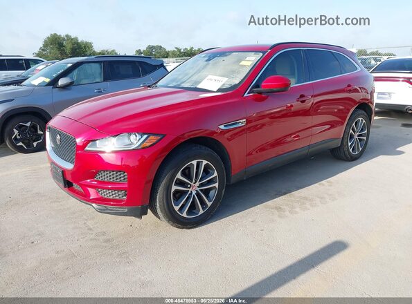SADCJ2FX2KA357014 2019 JAGUAR F-PACE Red წინა მარცხენა ხედი სამი მეოთხედიდან