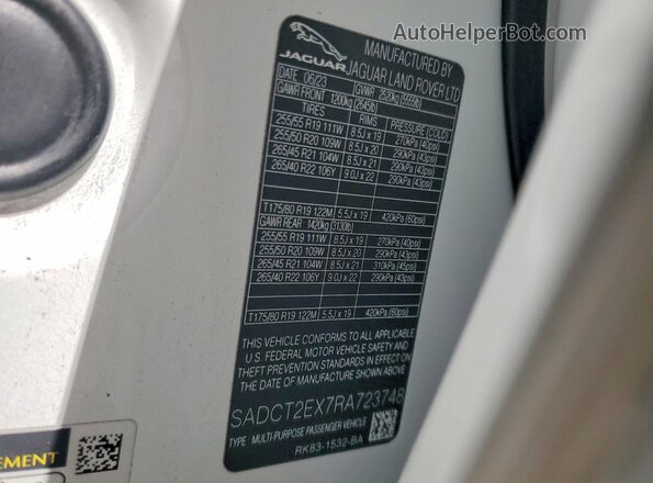 SADCT2EX7RA723748 2024 JAGUAR F-PACE White Vista interior de 360 grados