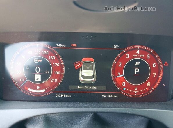 SADCZ2EE2LA642631 2020 JAGUAR F-PACE Black ხელსაწყოთა პანელის ხედი