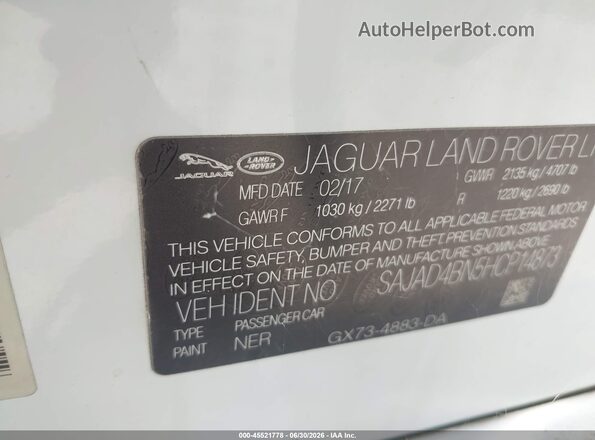 SAJAD4BN5HCP14873 2017 JAGUAR XF White Engine compartment view