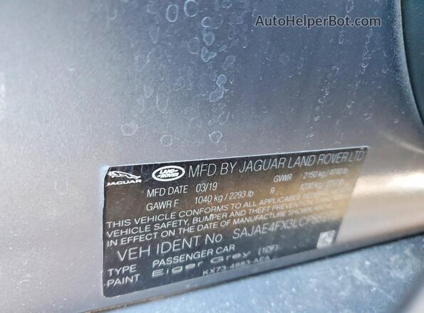 SAJAE4FX3LCP55973 2020 JAGUAR XF Silver 