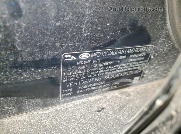 SAJAJ4FX8KCP51654 2019 JAGUAR XF Black Engine compartment view