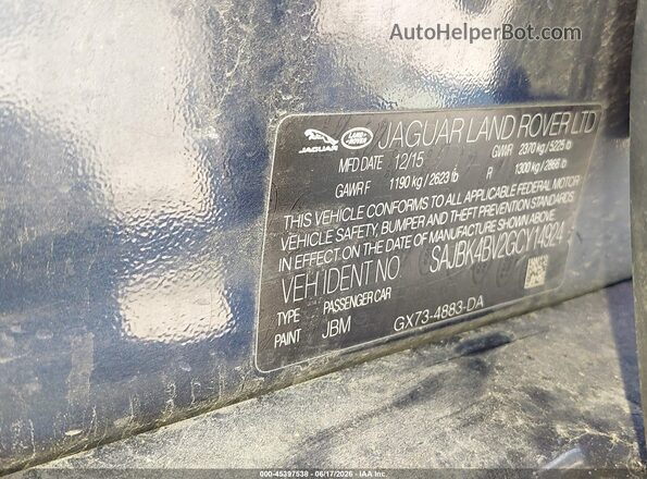 SAJBK4BV2GCY14924 2016 JAGUAR XF Blue 