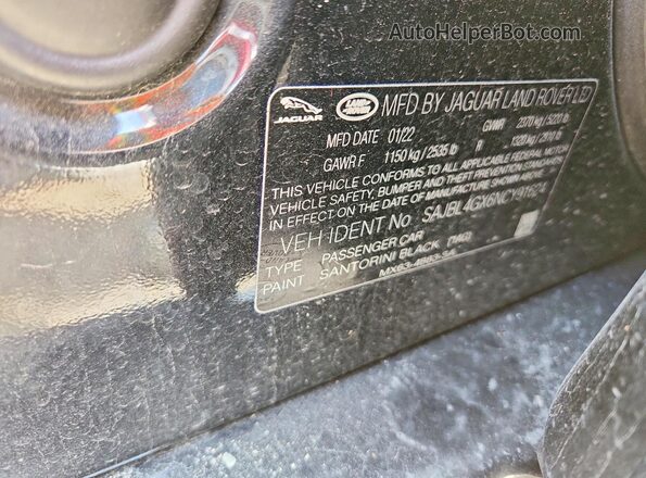 SAJBL4GX6NCY91624 2022 JAGUAR XF Black Engine compartment view