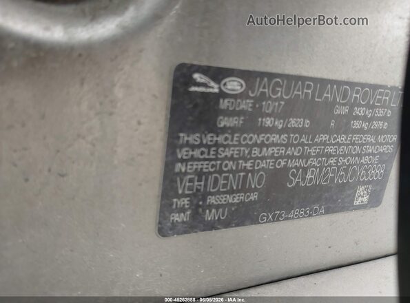 SAJBM2FV5JCY63888 2018 JAGUAR XF Серый Вид подкапотного пространства