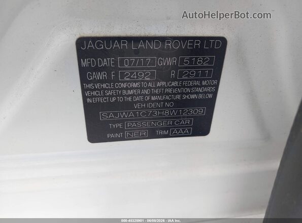 SAJWA1C73H8W12309 2017 JAGUAR XJ White Շարժիչի բաժամունքի տեսք
