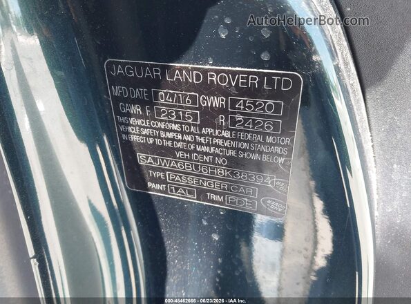 SAJWA6BU6H8K38394 2017 JAGUAR F-TYPE Green Вид підкапотного простору