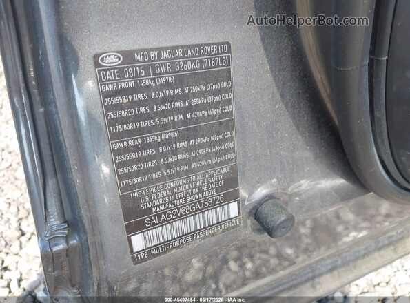 SALAG2V68GA788726 2016 LAND ROVER LR4 Gray 